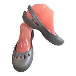 Crocs Malindi Ballet Flat Slingback Gray Grey Comfort Shoes 10127 Women Size 7